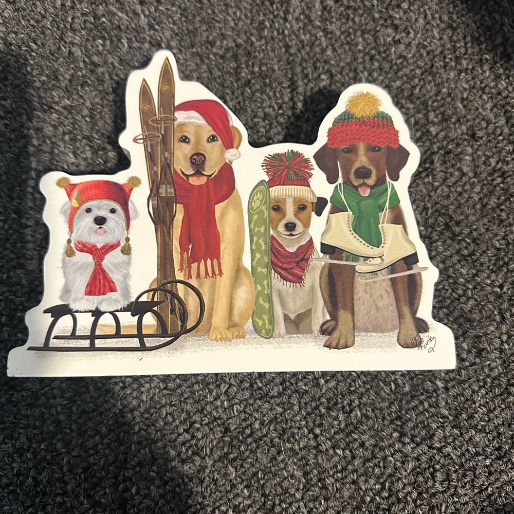 Winter sports dog plaque
